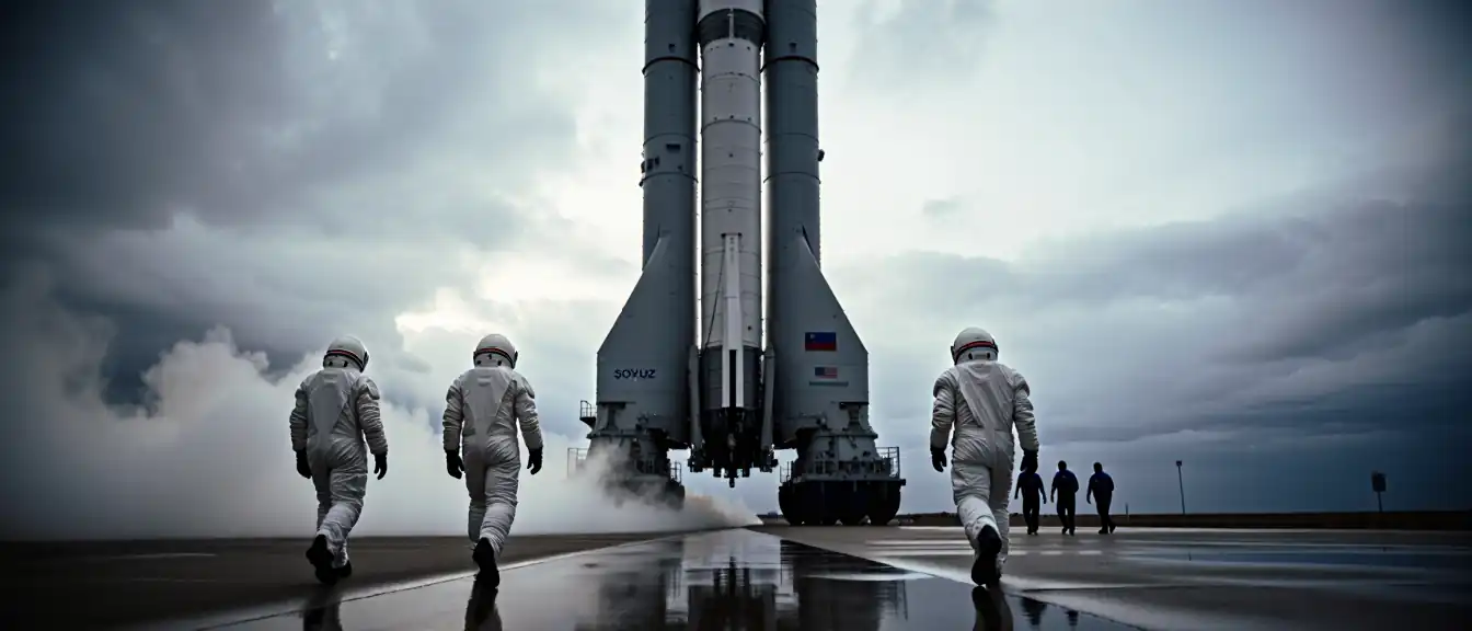 Обратный отсчет пошел: экипаж «Союза МС-29» отправился к стартовой площадке